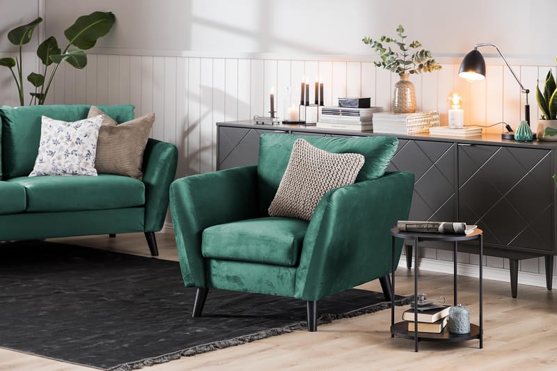 Trend Fåtölj i Sammet - Grön - Möbler - Stolar & fåtöljer - Fåtölj
