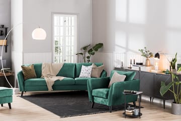 Trend Fåtölj i Sammet - Grön - Möbler - Stolar & fåtöljer - Fåtölj