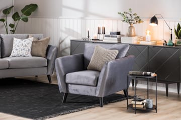 Trend Fåtölj i Sammet - Ljusgrå - Möbler - Stolar & fåtöljer - Fåtölj