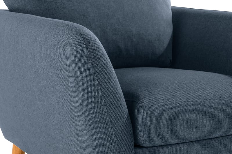 Trend Fåtölj i Tyg med Träben - Blå - Möbler - Stolar & fåtöljer - Fåtölj