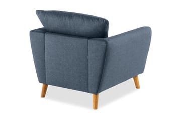 Trend Fåtölj i Tyg med Träben - Blå - Möbler - Stolar & fåtöljer - Fåtölj