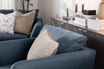 Trend Fåtölj i Tyg med Träben - Blå - Möbler - Stolar & fåtöljer - Fåtölj
