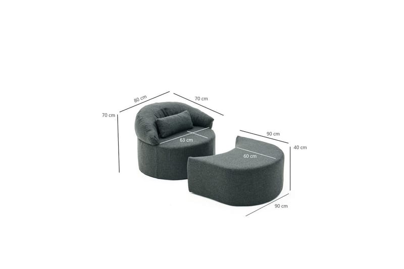 Zevon Bäddfåtölj - Antracit - Möbler - Soffa - Bäddsoffa - Bäddsoffa framåtbäddad