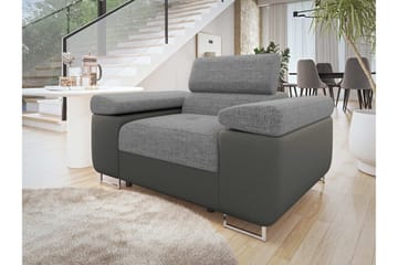 Gabina Modern Fåtölj i Tyg med Konstläderunderrede - Beige|Grå - Möbler - Stolar & fåtöljer - Fåtölj - Skinnfåtölj & läderfåtölj