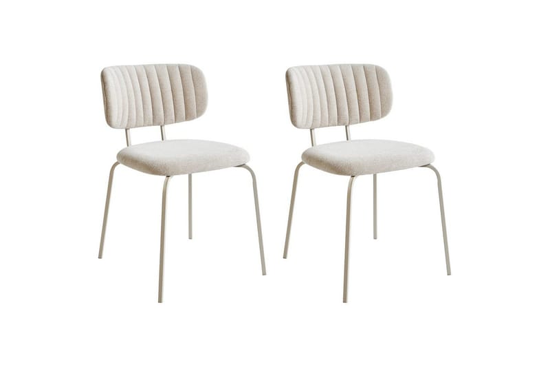 Irins Matstol i Tyg med Metallben, Beige