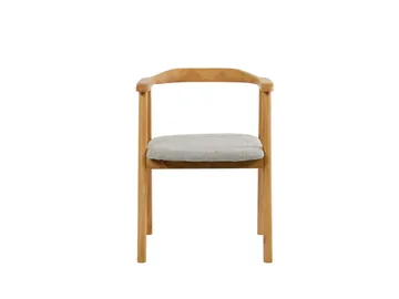 Jolie Karmstol Matstol med Rundad Rygg i Trä med Ek-utseende - Beige - Möbler - Stolar & fåtöljer - Matstol & köksstol