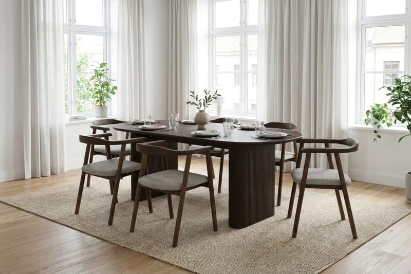 Jolie Matstol i trä med tygsits - Rökt ek/Beige - Möbler - Stolar & fåtöljer - Matstol & köksstol