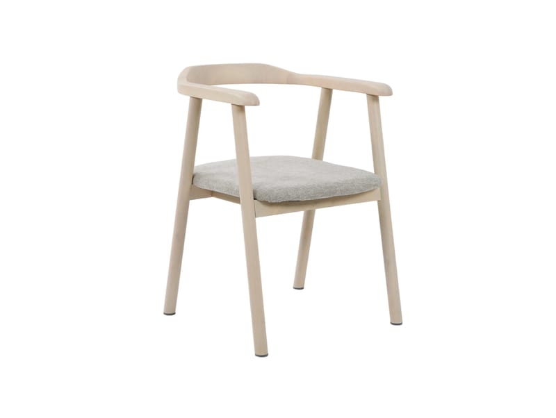 Jolie Matstol i trä med tygsits - Vitlaserad/Beige - Möbler - Stolar & fåtöljer - Matstol & köksstol