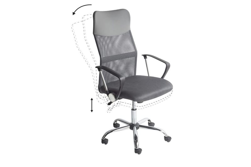 Kontorsstol Design Grå/svart/silver - Grå/svart/silver - Möbler - Stolar & fåtöljer - Kontorsstol & skrivbordsstol