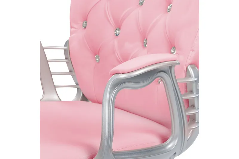 Kontorsstol med kristaller Princess Rosa/svart/silver - Rosa/svart/silver - Möbler - Stolar & fåtöljer - Kontorsstol & skrivbordsstol
