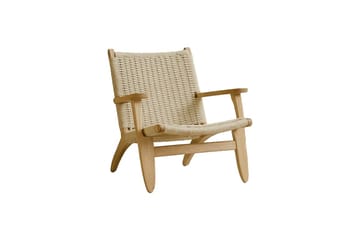 Lazy Fåtölj med Armstöd i Trä med Rottingbakstycke - Beige - Möbler - Stolar & fåtöljer - Fåtölj
