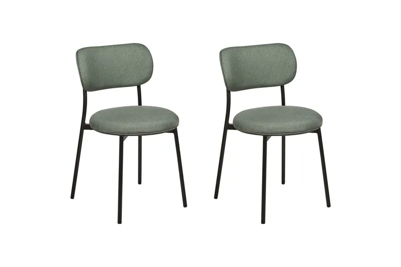 Matsalsstol Casey set om 2 Grön-Svart - Grön-Svart - Möbler - Stolar & fåtöljer - Matstol & köksstol