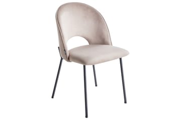 Matsalsstol Covelo set om 2 Beige-Svart - Beige-Svart - Möbler - Stolar & fåtöljer - Matstol & köksstol