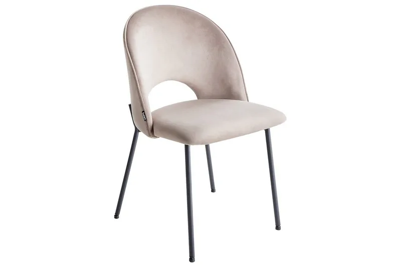 Matsalsstol Covelo set om 2 Beige-Svart - Beige-Svart - Möbler - Stolar & fåtöljer - Matstol & köksstol