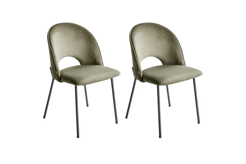 Matsalsstol Covelo set om 2 Grön-Svart - Grön-Svart - Möbler - Stolar & fåtöljer - Matstol & köksstol