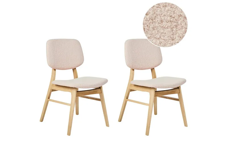 Matsalsstol Ella set om 2 Ljus Trä-Beige - Ljus Trä-Beige - Möbler - Stolar & fåtöljer - Matstol & köksstol