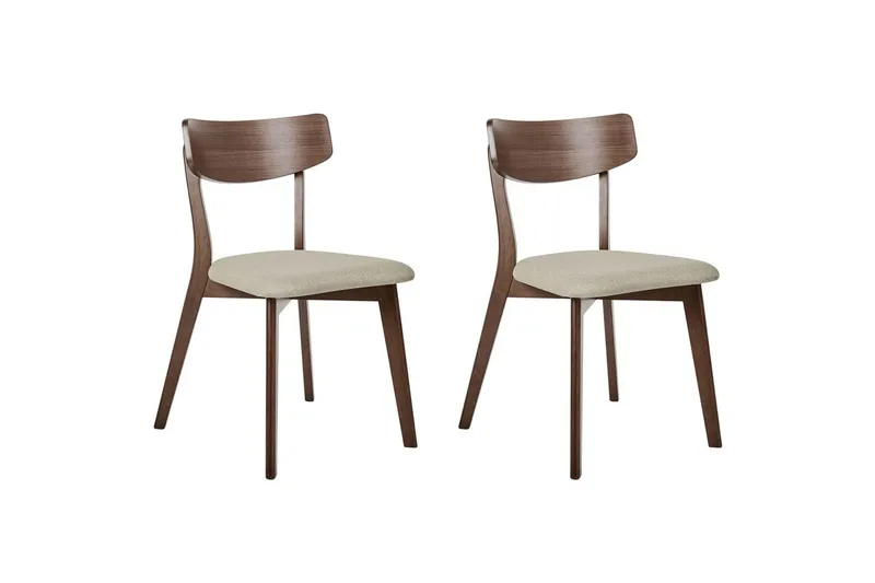 Matsalsstol Hope set om 2 Mörk Trä-Beige, Mörk Trä-Beige