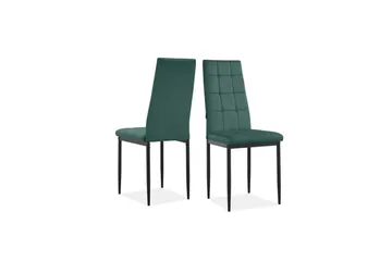 Matstol Becca, 2-pack Sammet/metall, Mörkgrön - Sammet/metall, Mörkgrön - Möbler - Stolar & fåtöljer - Matstol & köksstol
