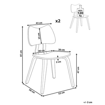 Matstol Diana 2-pack - Ljusbrun - Möbler - Stolar & fåtöljer - Matstol & köksstol