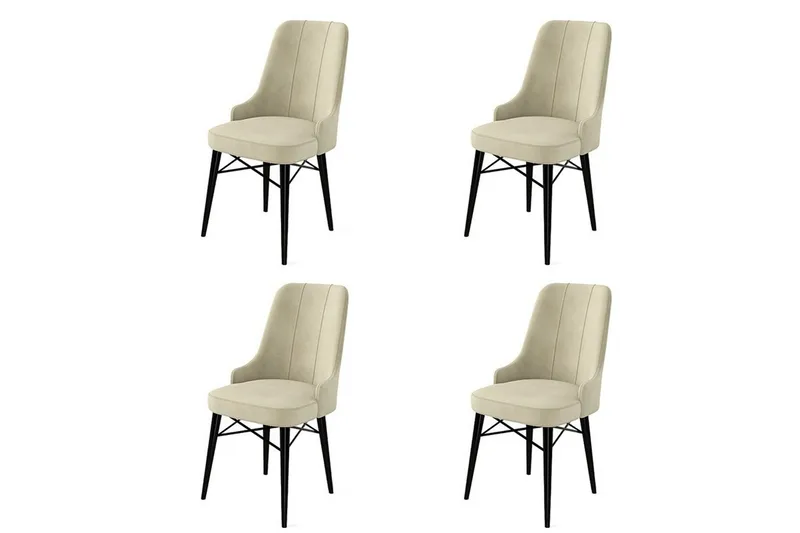 Matstol Jandela Grädde / Svart, Grädde / Svart