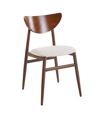 Matstol Ludvig - Valnöt med beige sits - beige - Möbler - Stolar & fåtöljer - Matstol & köksstol