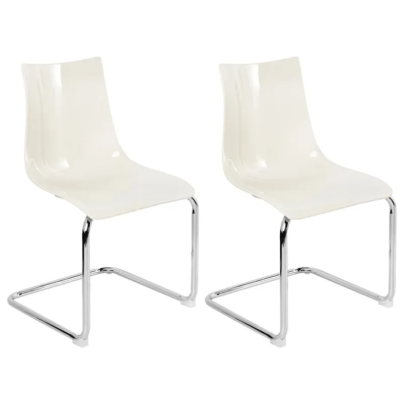 Matstol Marshall 2-pack, Vit, Silver