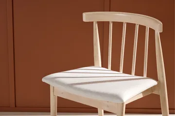 Matstol utan armstöd Peach Flora Dining Chair - Whitewash Legs / Beige Fabric Whitewash - Möbler - Stolar & fåtöljer - Matstol & köksstol