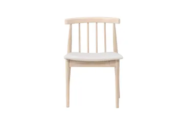 Matstol utan armstöd Peach Flora Dining Chair - Whitewash Legs / Beige Fabric Whitewash - Möbler - Stolar & fåtöljer - Matstol & köksstol
