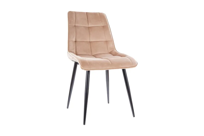 Begin Matstol - Sammet/Beige/Svart - Möbler - Stolar & fåtöljer - Matstol & köksstol