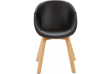 Berton Matstol Konstläder 2-pack - Svart/Ek - Möbler - Stolar & fåtöljer - Matstol & köksstol