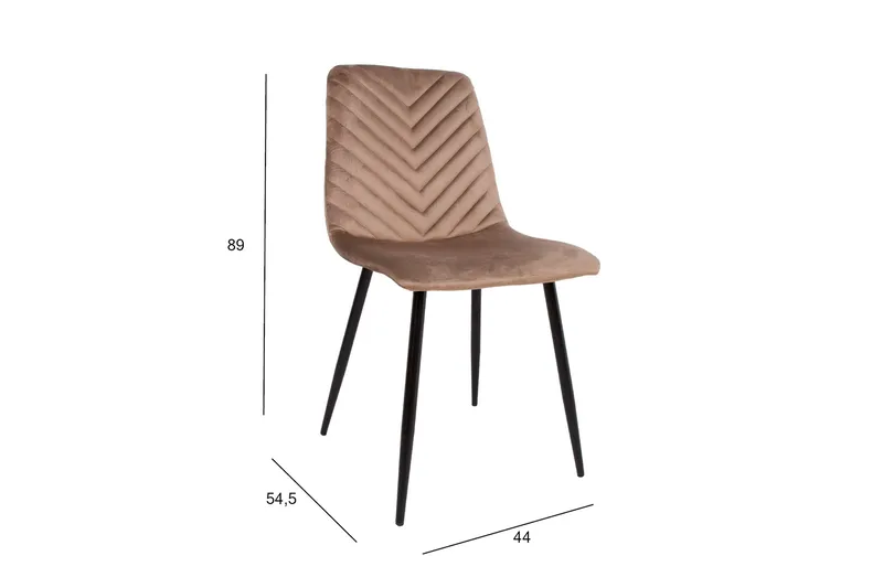 Brie Stol Beige Sammet - Möbler - Stolar & fåtöljer - Matstol & köksstol