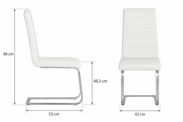 Cibus Matstol & Köksstol i Konstläder med Kromben - Vit - Möbler - Stolar & fåtöljer - Matstol & köksstol
