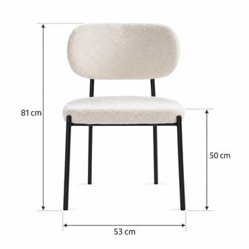 Gemmiano Matstol & Köksstol i Bouclé Teddy med Svarta Metallben - Vit - Möbler - Stolar & fåtöljer - Matstol & köksstol