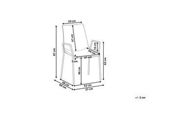 Jeffsy Matstol 2-pack - Sammet/Beigegrå - Möbler - Stolar & fåtöljer - Matstol & köksstol
