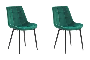 Mustadfors Sammetsstol 2-pack - Grön - Möbler - Stolar & fåtöljer - Matstol & köksstol
