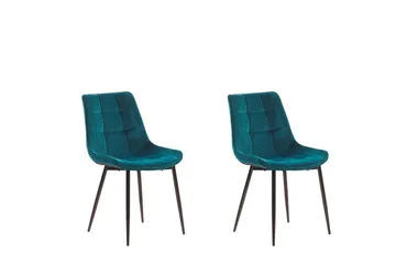 Mustadfors Sammetsstol 2-pack - Blå - Möbler - Stolar & fåtöljer - Matstol & köksstol
