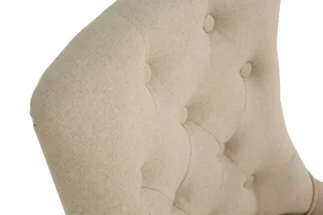 Viktoria Matstol & Köksstol i Tyg med Nitar och Bruna Träben - Beige - Möbler - Stolar & fåtöljer - Matstol & köksstol