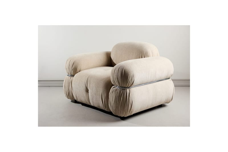 Mika Retro Fåtölj i Tyg - Beige - Möbler - Stolar & fåtöljer - Fåtölj