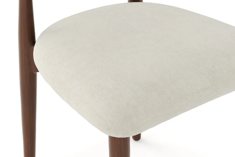 Molly Matstol i trä med tygsits - Valnöt/Beige - Möbler - Stolar & fåtöljer - Matstol & köksstol