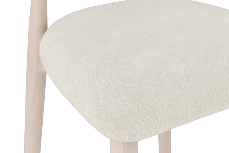 Molly Matstol i trä med tygsits - Whitewash/Beige - Möbler - Stolar & fåtöljer - Matstol & köksstol