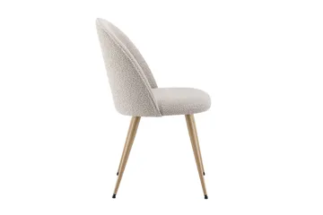 Nibe Plus Matstol & Köksstol i Bouclé med Metallben i Ekutseende - Beige bouclé|Ek - Möbler - Stolar & fåtöljer - Matstol & köksstol