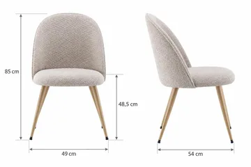 Nibe Plus Matstol & Köksstol i Bouclé med Metallben i Ekutseende - Beige bouclé|Ek - Möbler - Stolar & fåtöljer - Matstol & köksstol