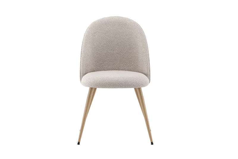 Nibe Plus Matstol & Köksstol i Bouclé med Metallben i Ekutseende - Beige bouclé|Ek - Möbler - Stolar & fåtöljer - Matstol & köksstol