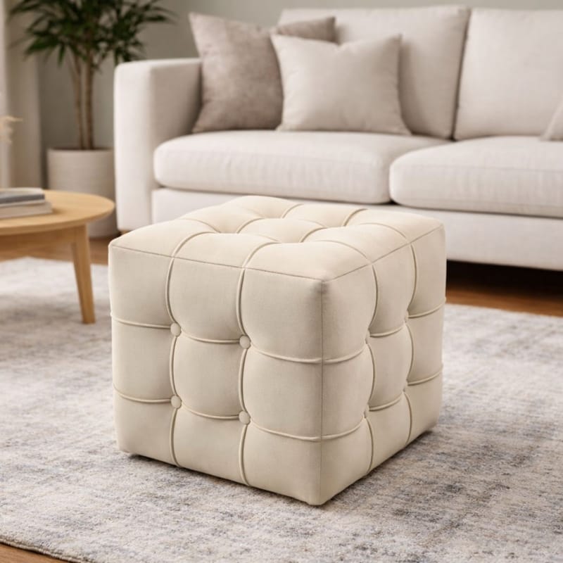 Ameias Sittpuff 42 cm - Cream - Möbler - Stolar & fåtöljer - Pall & puff - Sittpuff