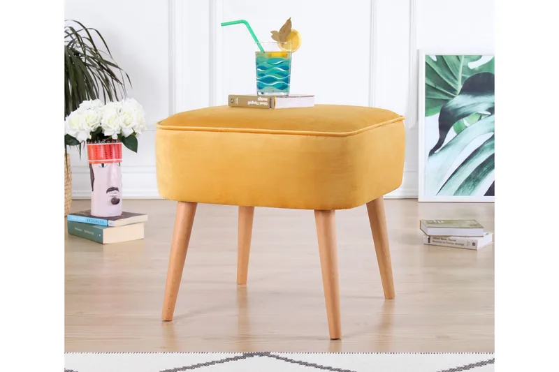 Anaro Sittpuff 45 cm Rektangulär - Gul - Möbler - Stolar & fåtöljer - Pall & puff - Sittpuff