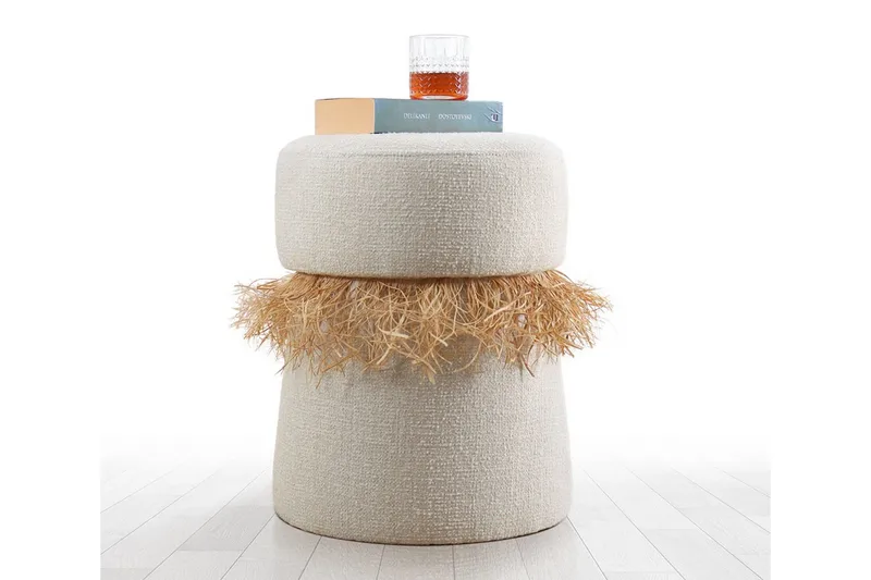 Anaro Sittpuff Rund - Beige - Möbler - Stolar & fåtöljer - Pall & puff - Sittpuff
