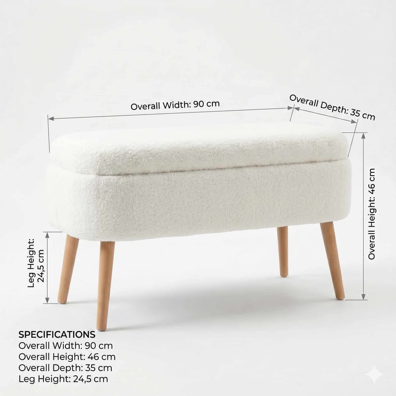 Armenia Sittpuff med förvaring 90 cm - Möbler - Stolar & fåtöljer - Pall & puff - Sittpuff - Sittpuff med förvaring