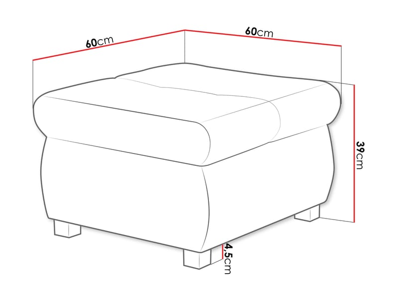 Cerys Fotpall 60 cm - Möbler - Stolar & fåtöljer - Pall & puff - Sittpuff