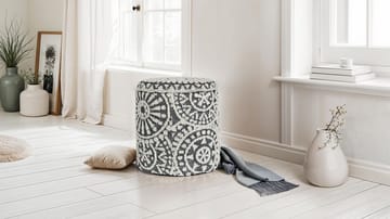 Ivoino Pall 40 cm - Svart/Vit - Möbler - Stolar & fåtöljer - Pall & puff - Fotpall - Fotpall med förvaring