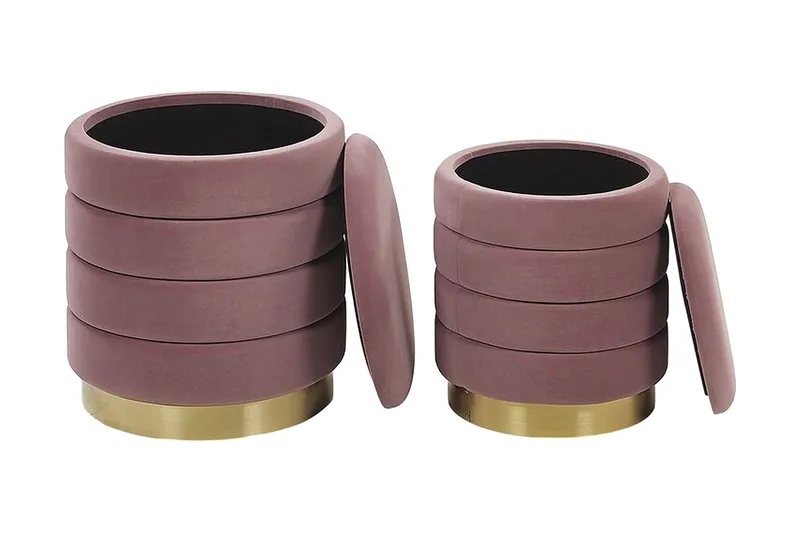 Lerbodatorp Fotpall med Förvaring 2-pack - Rosa - Möbler - Stolar & fåtöljer - Pall & puff - Fotpall - Fotpall med förvaring